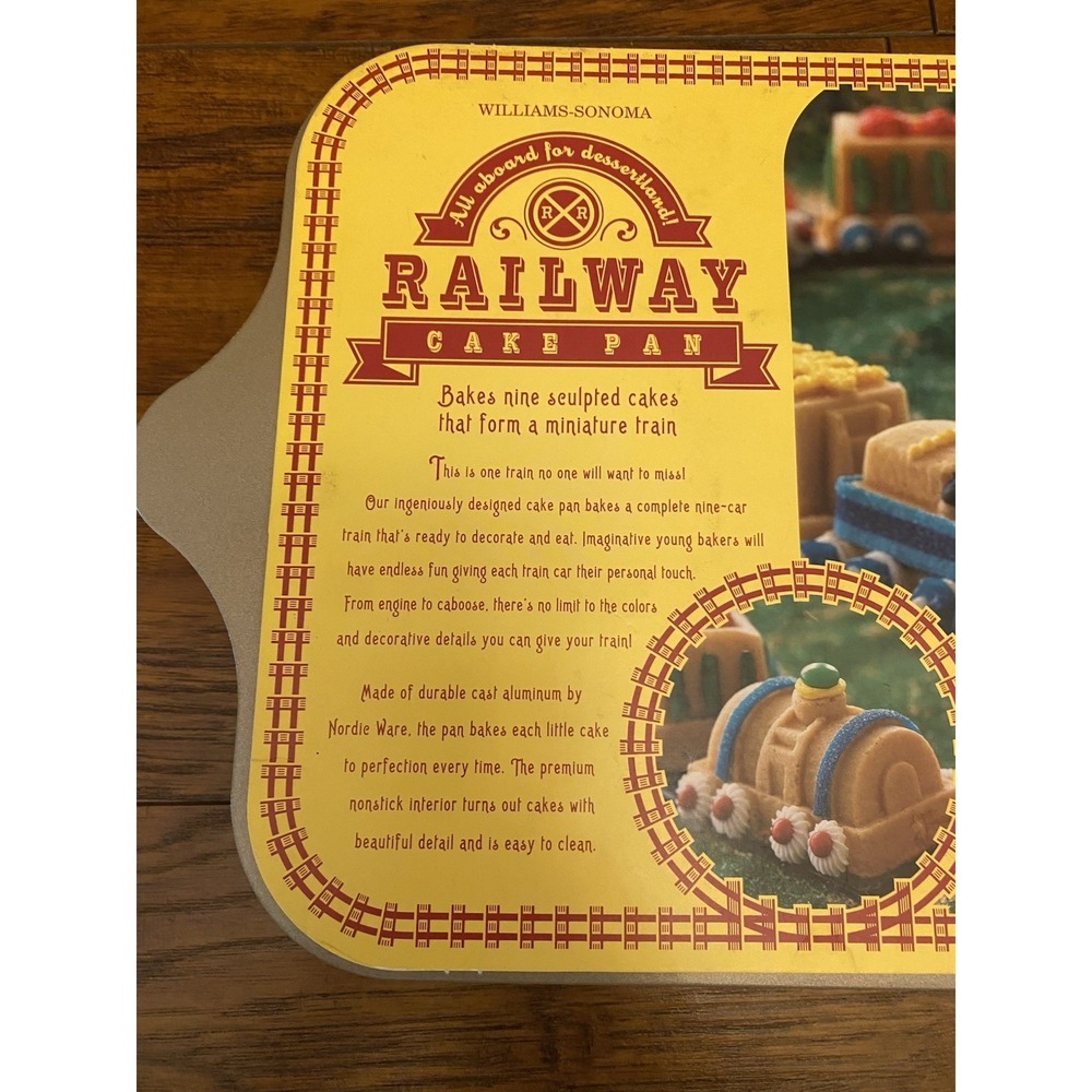 NEW Williams Sonoma Nordic Ware Railway Cake Pan Train 9 Cars 3D Mold USA - Picture 2 of 5